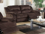 Motion Loveseat 1pc Living Room Furniture Chocolate Padded Suede Plush Cushion Couch Metal Reclining B011P205571