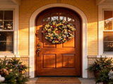 24" Artificial Flocked Christmas Wreath, PreStrung 50 Warm White BatteryPowered LED Lights Frosted 86835740