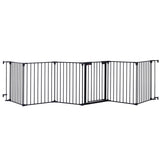 150" Adjustable Safety 6 Panels Play Yard Metal Doorways Fireplace Fence Christmas Tree Fence 98466678