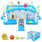 ZNTS Multifunctional Jump 'n Slide Inflatable Bouncer for Kids Complete Setup with Blower - 198" x 180" W1677115481