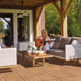 Plastic Interlocking Deck Tiles, 11.8"x11.8", Patio Flooring Outdoor Waterproof All W2882P204560