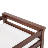 Wooden Frame Removable Top Brown Painted Pine Children's Cot with 3 Fabric Drawers 1 Fabric Bag 46422703