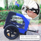 ZNTS Blue High Quality 16 inch air wheel Pet Bike Trailer for Dogs Foldable Bicycle Pet Trailer W136456109