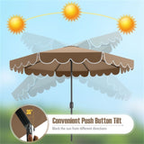 10 Feet Patio Umbrella with Crank Tilt Adjustment - Beige 07159711