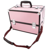 ZNTS SM-2083 Aluminum Alloy Makeup Train Case Jewelry Box Organizer Pink 83925841