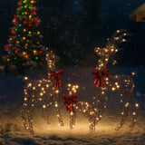 3pcs 4FT 30.00V 3.60W Family Elk Brown Ratten Style Frame Courtyard Elk Decoration 40050045