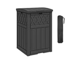 32 Gallon Outdoor Trash Can, Waterproof Resin Garbage Bin with Lid & Drip Tray for Porch Backyard 29856057