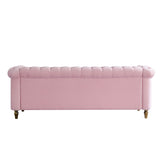 Chesterfield Velvet Sofa 84.65 inch for Living Room PINK Color W579104834