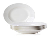 White Dinner Plates Set of 6, 9 Inch Salad Serving Modern Round Dishes - Dishwasher, Microwave, Oven 63559790