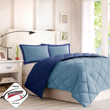 Full/Queen 3M Scotchgard Diamond Quilting Reversible Down Alternative Comforter Set B03595022