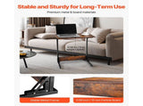 C Table, Folding C Shaped End Table with Metal Frame & Adjustable Feet, Foldable C Shaped Side 90614356