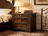 () Vintage-Style 3-Drawer Nightstand with Power Outlet 24*16.14*26.38in P2 MDF 26434829