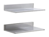 2-Pack 8.6" x 16" Stainless Steel Wall Shelves with Backsplash, 44 lbs Load Capacity, Heavy-Duty 60212749