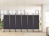 5.74FT 6-Fold Top With Shape 160g Polyester Cloth Plastic Feet Carbon Steel Frame Foldable Screen 49481759