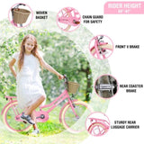 Multiple Colors,Girls Bike with Basket for 7-10 Years Old Kids,20 inch wheel ,No Training Wheels W1019P171907