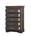 ZNTS Dark Grey 5-Drawer Chest with Metal Handles B062P209040