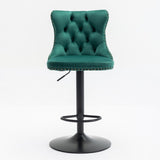 Swivel Velvet Barstools Adjusatble Seat Height from 25-33 Inch,17.7inch base, Modern Upholstered Bar W1143P151486