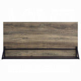 Rustic Oak and Black 2-Shelf Writing Desk with H-Shaped Base B062P209210