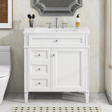 30'' Bathroom Vanity with Top Sink, Modern Bathroom Storage Cabinet with 2 Drawers and a Tip-out N710P206904K