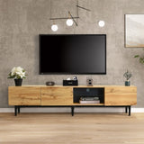 Modern TV Stand 4 Cabinets& Open Shelves, Color-matching Media Console Table for TVs up to 80'' WF531564AAP