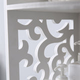 ZNTS (30x30x120cm) Pattern Carved Bathroom Corner Shelf 71770316