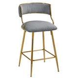 SET OF 2,26'' Counter height bar stools Corduroy kitchen island counter bar stool with back,golden W2215P195292