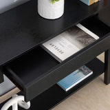 ZNTS Black Hallway Console Table with Storage Drawer and Bottom Shelve B107130920