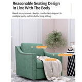 360 Degree Swivel Armchair Cotton linen skin-friendly fabric Ergonomic design Brass nail decorative W2113127462