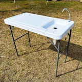 Outdoor Fish and Game Cutting Cleaning Table w/Sink and Faucet 16689897
