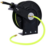 ZNTS Retractable Air Hose Reel With 3/8" Inch x 50' Ft,Heavy Duty Steel Hose Reel Auto Rewind W46566958