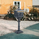 ZNTS Mailbox Cast Aluminum Black Mail Box Postal Box Security Heavy Duty New W2505P151718