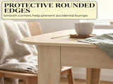 4-6 Person Extendable Oval Dining Table Farmhouse Style Finish Round Edges 09042275