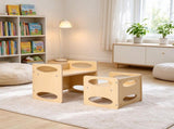 Adjustable and Chair Set, Wooden Weaning for Toddlers Ages 1-5, Natural Kids Activity 34358526