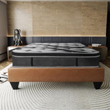 Luxurious 14in Euro Top Mattress, Queen Size Plush Memory Foam Mattress for Bed Frames, Dark Gray B011P204500