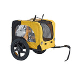 ZNTS Yellow Outdoor Heavy Duty Foldable Utility Pet Stroller Dog Carriers Bicycle Trailer W136458017