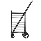 Shopping Cart with Shelf,Grocery Cart on Wheels, Foldable Utility Shopping Carts with Double Basket 85345165