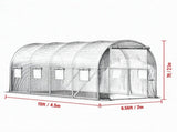 15 x 6.5 x 7 ft Walk-in Greenhouse, Portable Plant Hot House with Galvanized Steel Hoops, 1 Top Beam 28859781