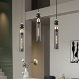 ZNTS Modern Black and Gold 3-Light Pendant Chandelier, Adjustable Hanging Lights with Cylindrical Mesh W1340P233174