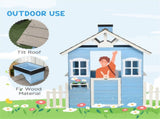 Wooden Outdoor Playhouse for Kids, with Flower Pot Holders, Door, Windows & Service Window for Ages 08532742