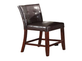 Set of 2 Counter Height Chair PU Upholstered Button-Tufted Backrest Walnut Finish Wooden B2741P333945
