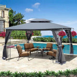 13x10 Outdoor Patio Gazebo Canopy Tent With Ventilated Double Roof And Mosquito net W41942174