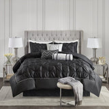 7 Piece Tufted Comforter Set Black King B03596936