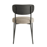 Boucle modern kitchen dining chair Bentwood covered with ash veneer Chair back, metal with black W210P147498