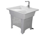 White Freestanding Plastic Utility Sinks Utility Sink Laundry Tub Outdoor Sink Drop in Deep Sink Kit 86053060