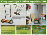 16 Inch Push Lawn Mower with Grass Catcher Bag-Orange 36487486