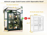 TOPMAX 62inch Height Wood Large Greenhouse Balcony Portable Cold Frame with Wheels and Adjustable N717P221494F