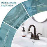 Oil Rubbed Bronze Bathroom Faucet with 2-Handle and 360 Degree Rotating Spout, Crescent Moon Style T3177P277488