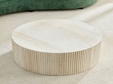 Faux travertine Round Coffee Table with Eye-Catching Relief Design, Travertine W876P362386