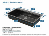 Stainless Steel Kitchen Sink, 36x22 Single Bowl, Overmount Handmade Sink in Black, with Cutting 80406989