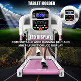 Compact Folding Treadmill for Home - 2.5HP Quiet Brushless Motor, 3-Level Incline, 7.5 MPH, Shock 12501438